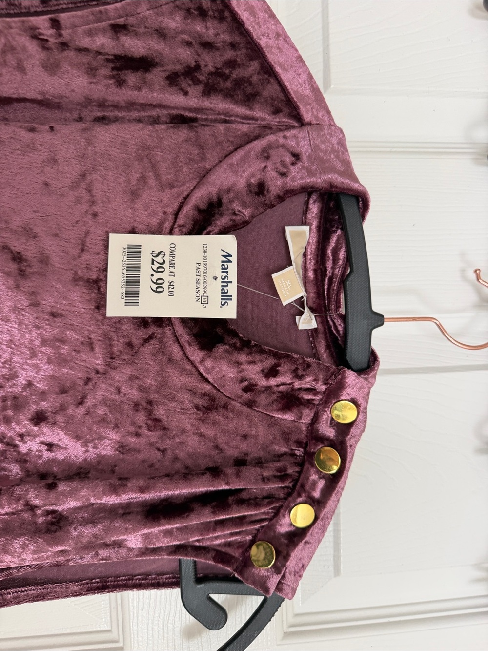 Michael Kors Sleeveless Crushed Velvet Maxi Dress in Mauve with Gold Buttons - Picture 2 of 3